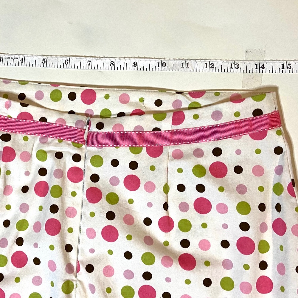 ☀️ Lily Pink and Green Polka Dot Skirt Size Medium - Picture 2 of 10